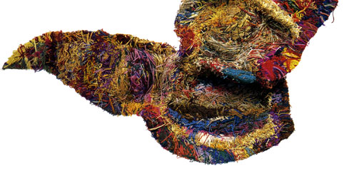 Base of wing tapestry, a large multicolored work.